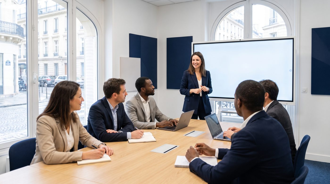 Session de formation professionnelle dans un centre certifié en France